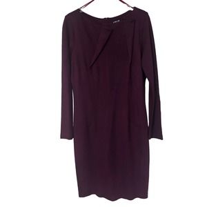 Vintage Ronen Chen Plum Sheath Dress Size 10 Viscose‎ blend Midi Dress